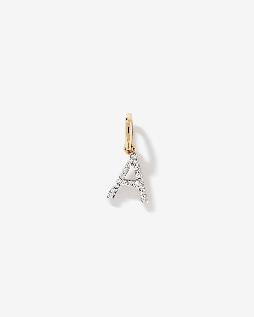 Lab Grown Diamond Letter A Initial Pendant in 10kt Gold By STERA