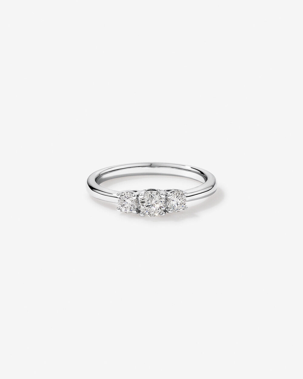 1.00 Carat 3 Stone Signature Lab-Grown Diamond Ring in 14k White Gold