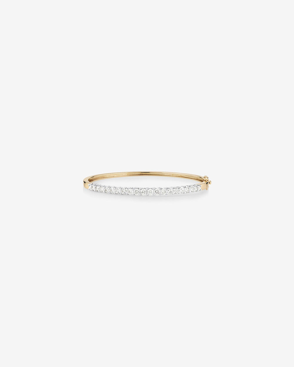 Hinged Bangle with 2.20 Carat of Diamonds in 14K Yellow & White Gold