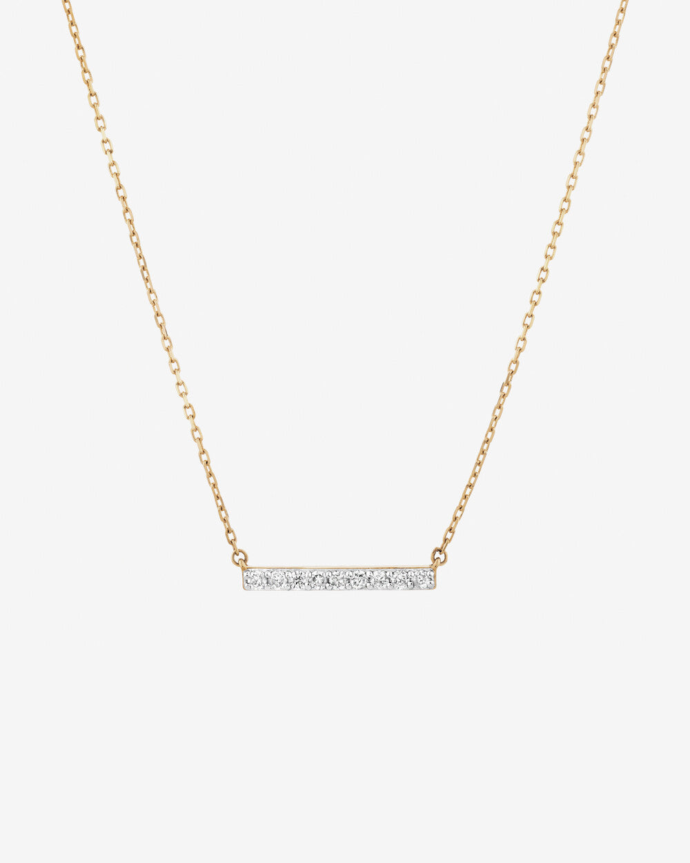Bar Necklace with 0.14 Carat TW of Diamonds in 10k Yellow Gold