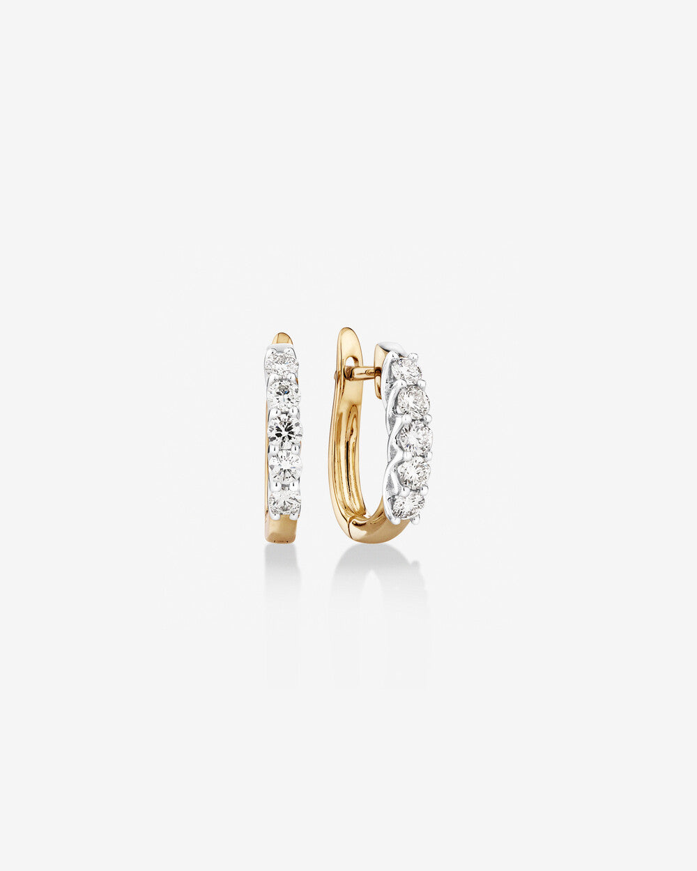 Hoop Earrings with 0.50 Carat of Lab Grown Diamonds in 14k Yellow & White Gold