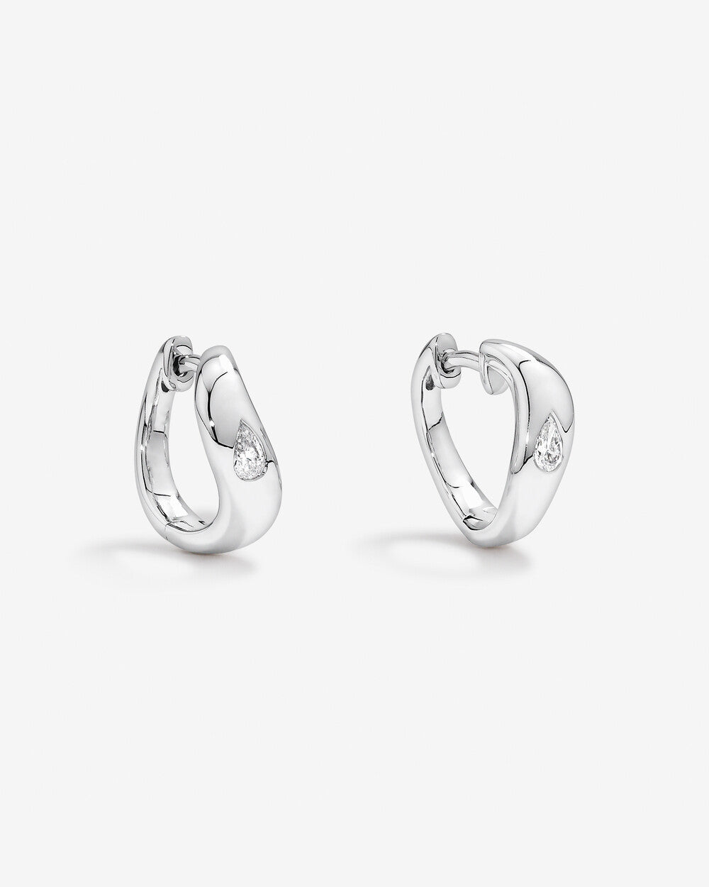 0.30 Carat TW Lab Grown Pear Diamond Hoop Earrings in Sterling Silver