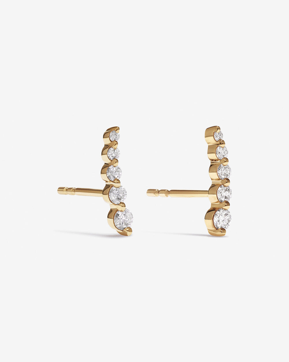 Ear Climbers with 0.22 Carat TW of Lab Grown Diamonds in 14k Yellow Gold