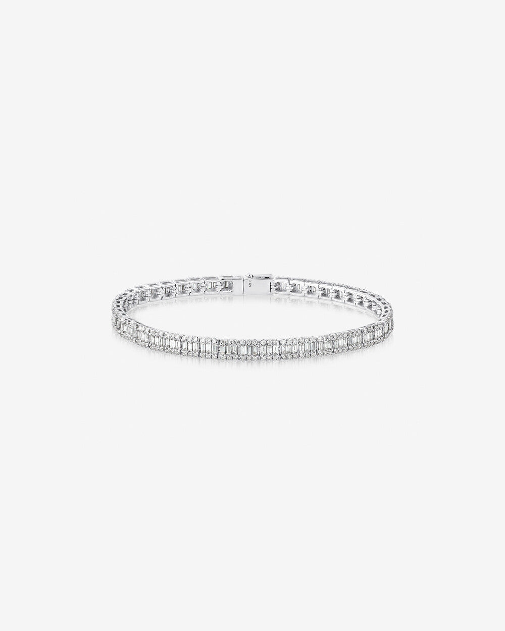 4.10 Carat Baguette Diamond Tennis Bracelet in 14k Gold