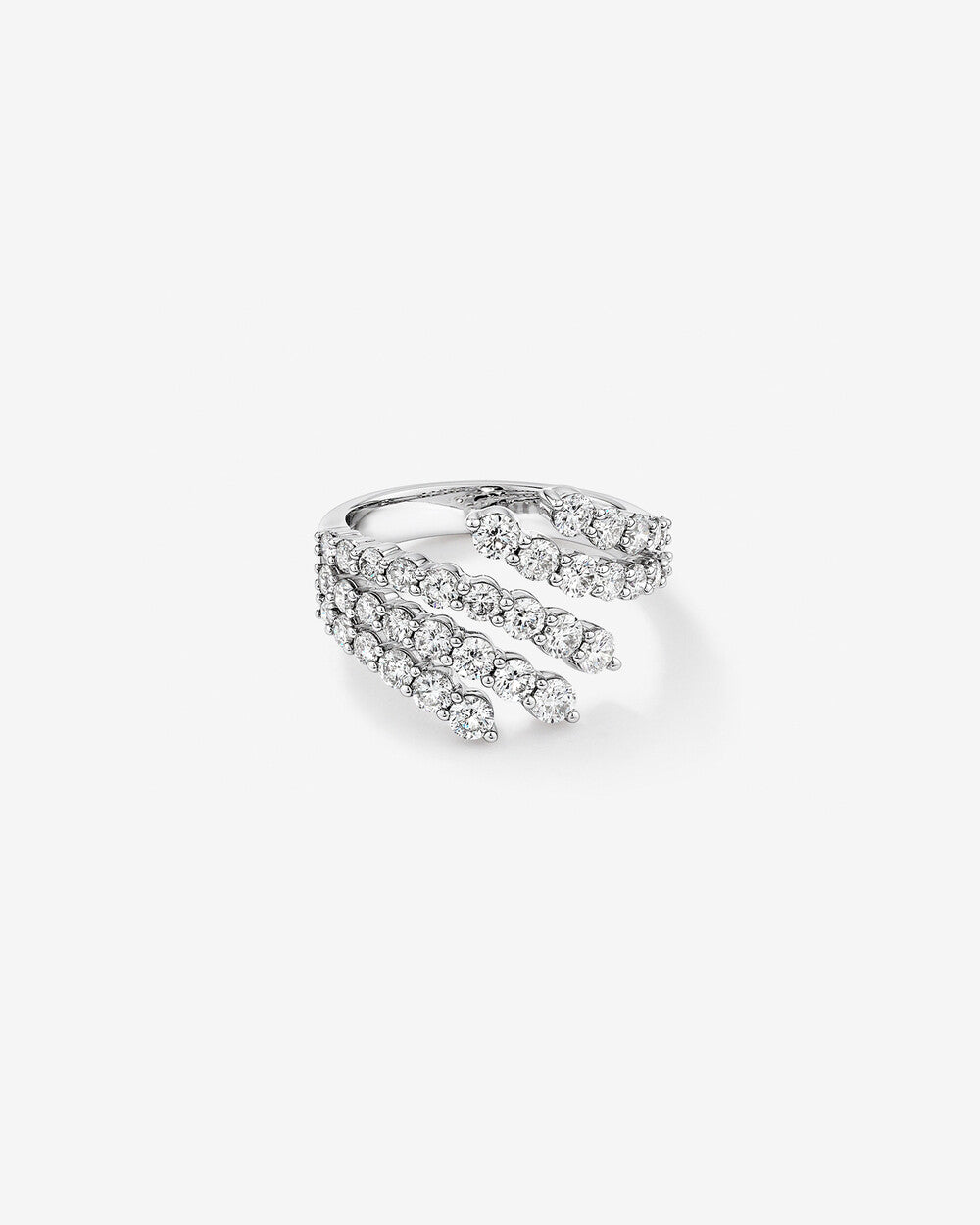 Fan Bypass Ring with 1.90 Carat TW Lab Grown Diamonds in 14k Gold
