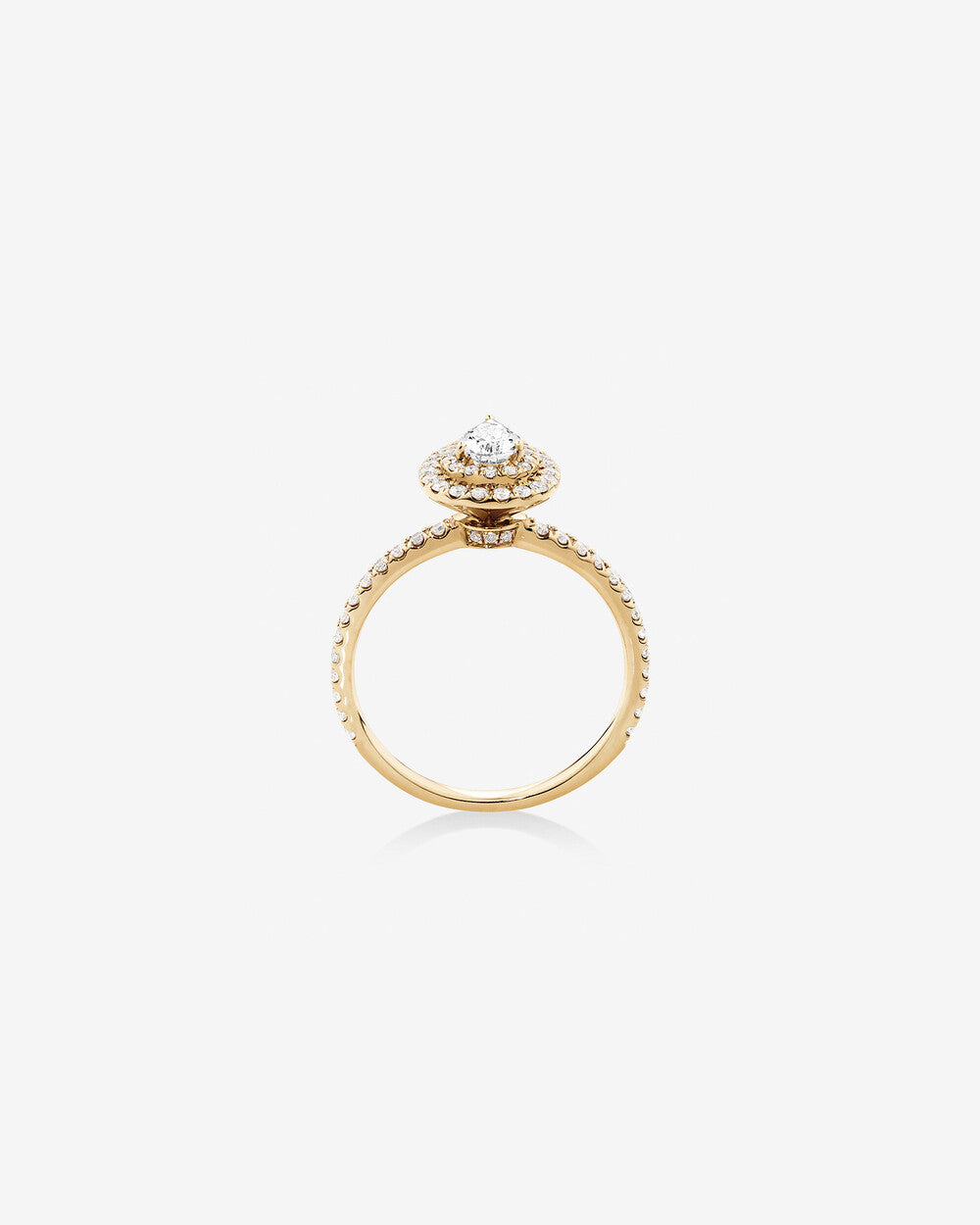 Double Halo Ring with 0.75 Carat of Diamonds in 14kt Yellow Gold