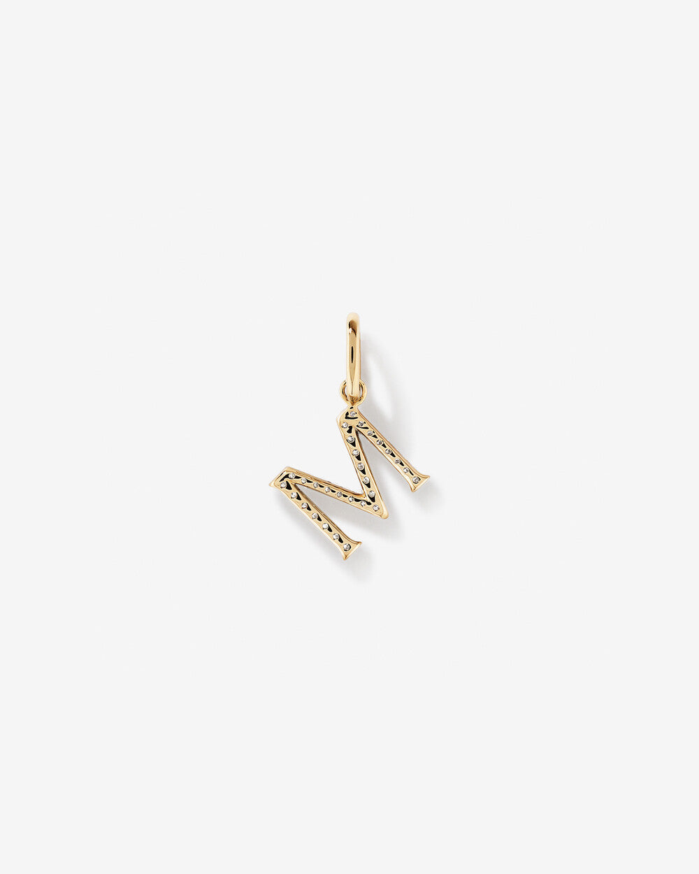 Lab Grown Diamond Letter M Initial Pendant in 10K Gold By STERA