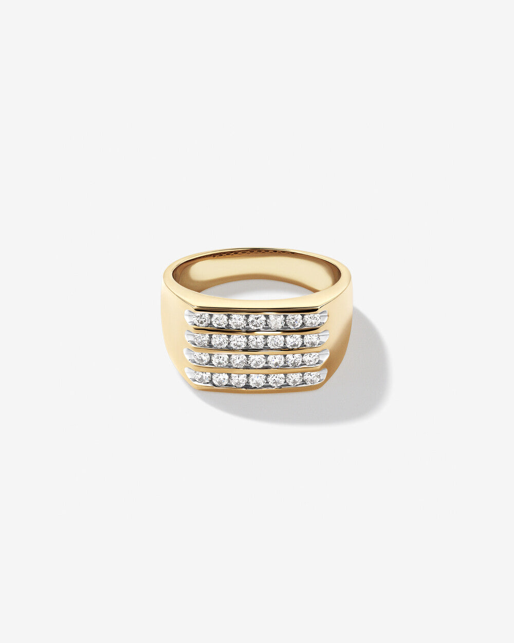 Men's Ring with 1 Carat of Diamonds in 14K Gold