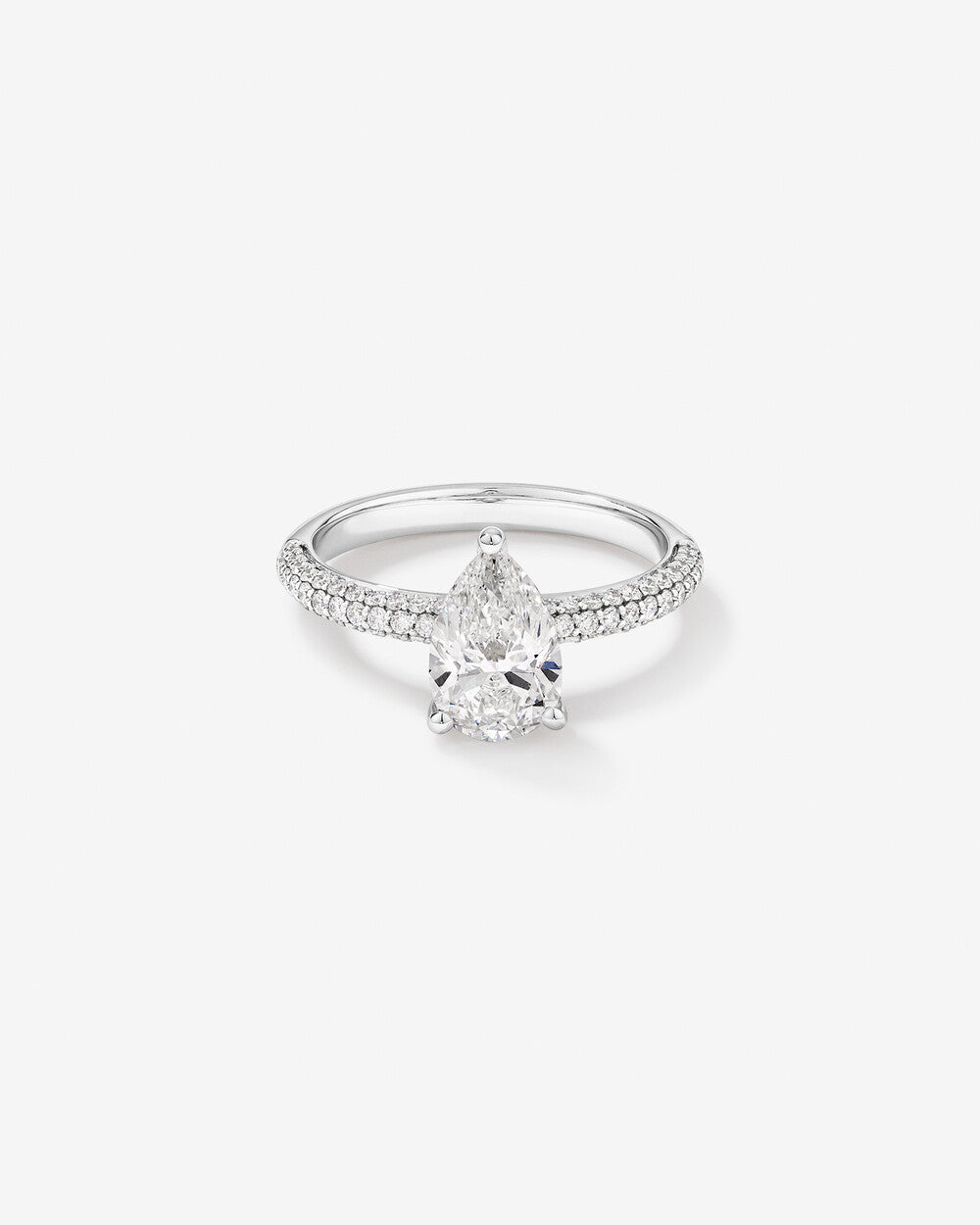 2.09 Carat TW Pear Cut Lab-Grown Diamond Engagement Ring in 14k White Gold