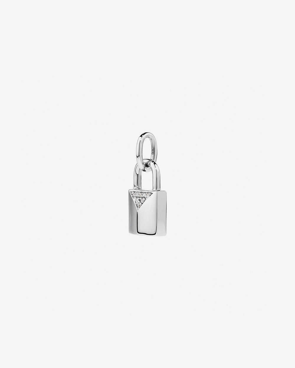 Diamond Signature Lock Pendant in 10k White Gold