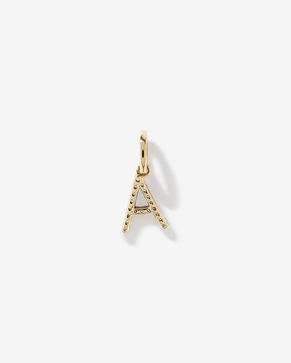 Lab Grown Diamond Letter A Initial Pendant in 10kt Gold By STERA
