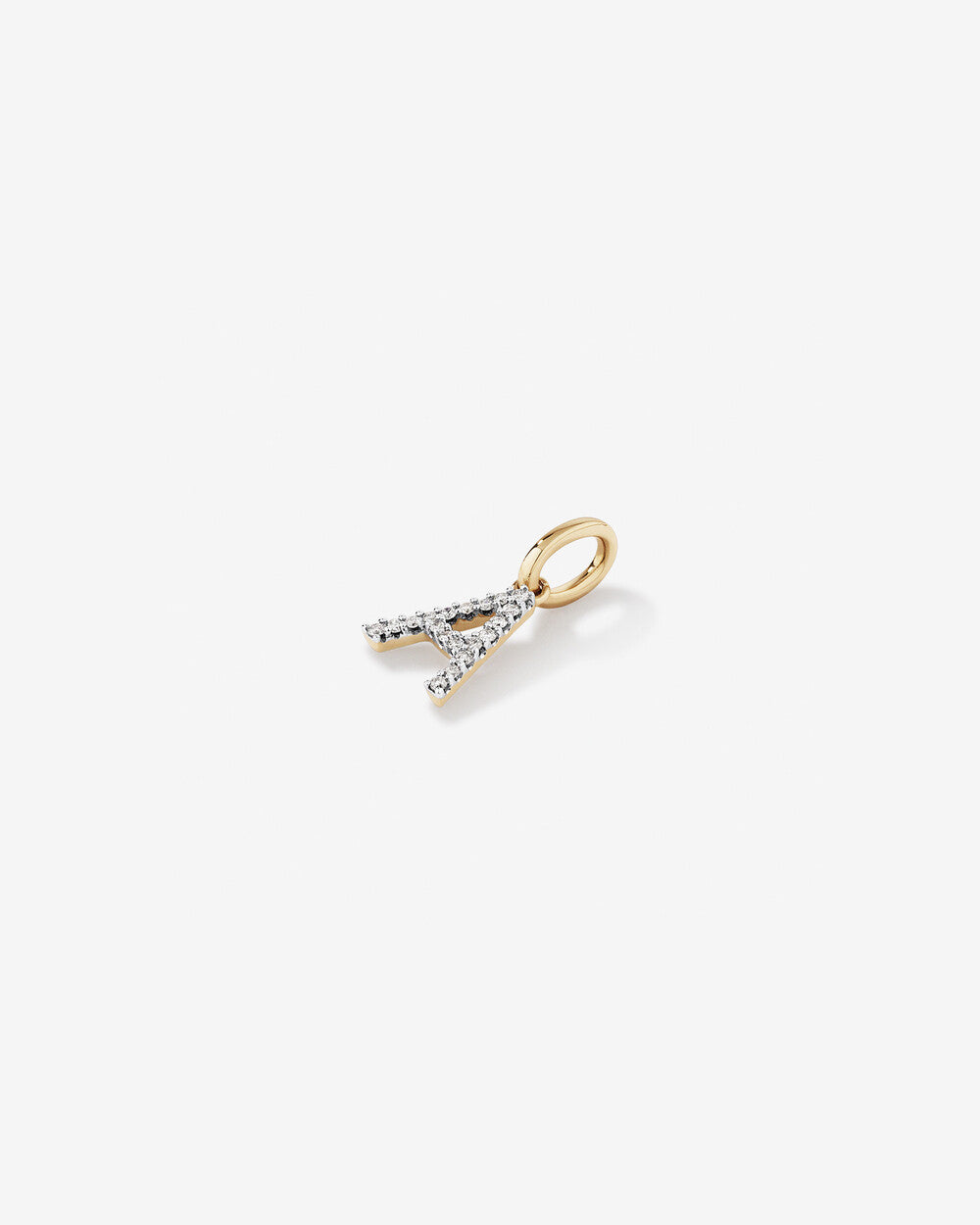 Lab Grown Diamond Letter A Initial Pendant in 10kt Gold By STERA