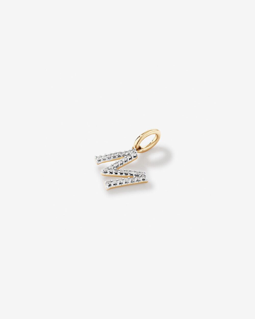 Lab Grown Diamond Letter M Initial Pendant in 10K Gold By STERA