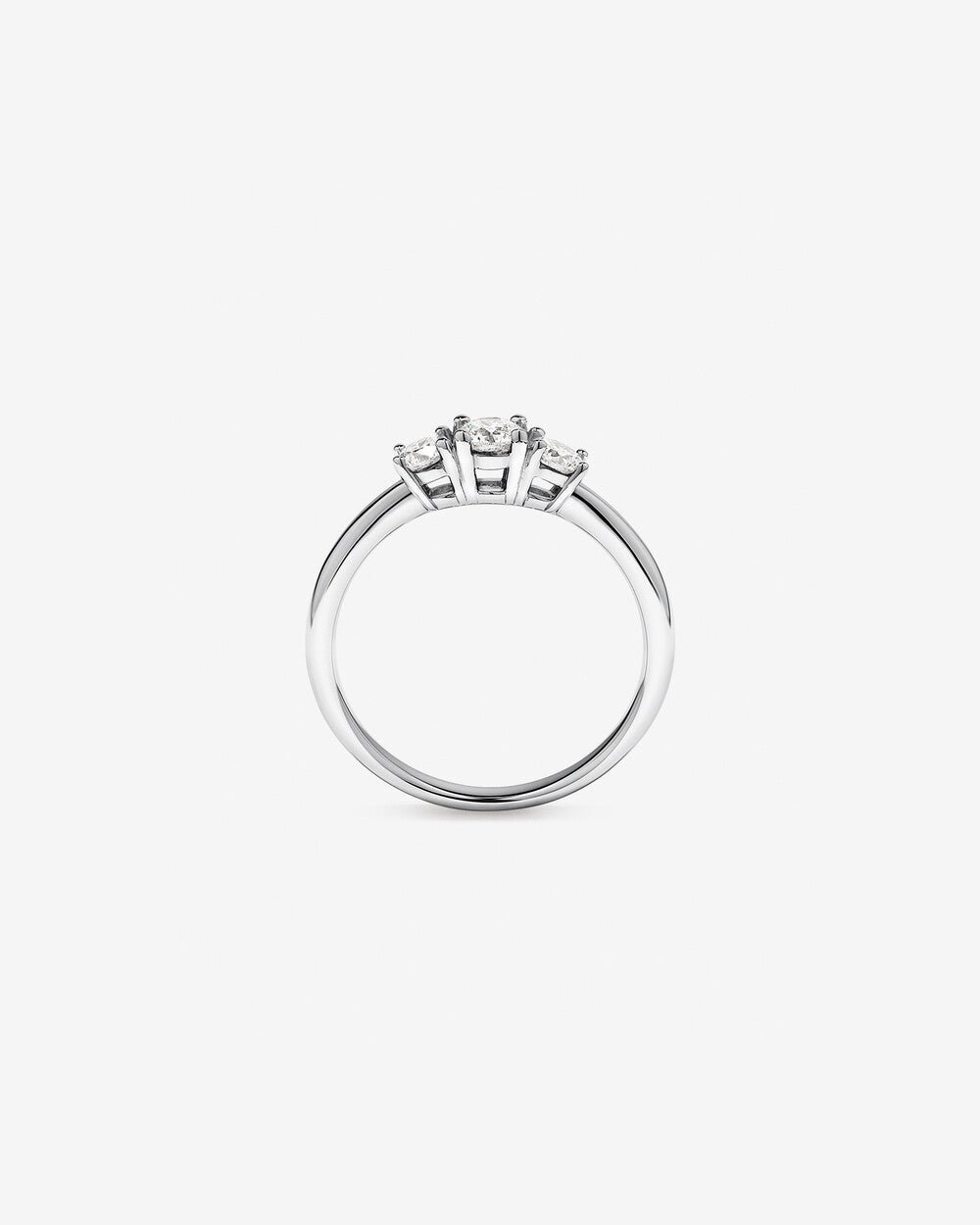 1.00 Carat 3 Stone Signature Lab-Grown Diamond Ring in 14k White Gold