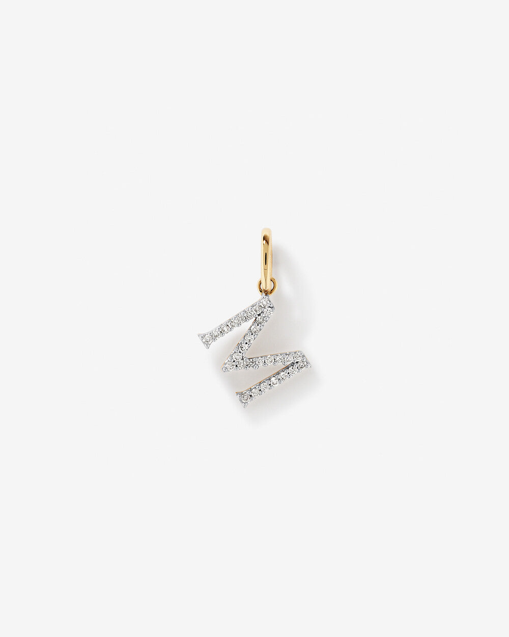 Lab Grown Diamond Letter M Initial Pendant in 10K Gold By STERA