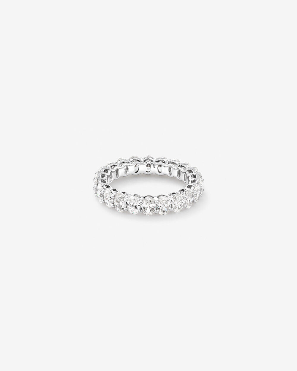 3.00 Carat Oval Lab Grown Diamond Eternity Ring in 14k White Gold