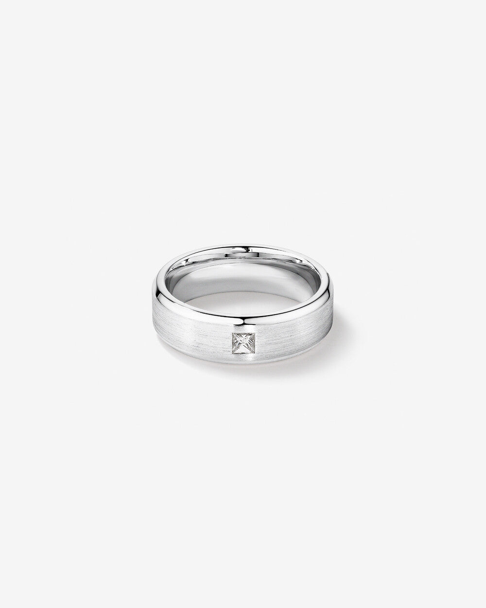 Men's Ring with 0.20 Carat of Diamonds in 14k White Gold