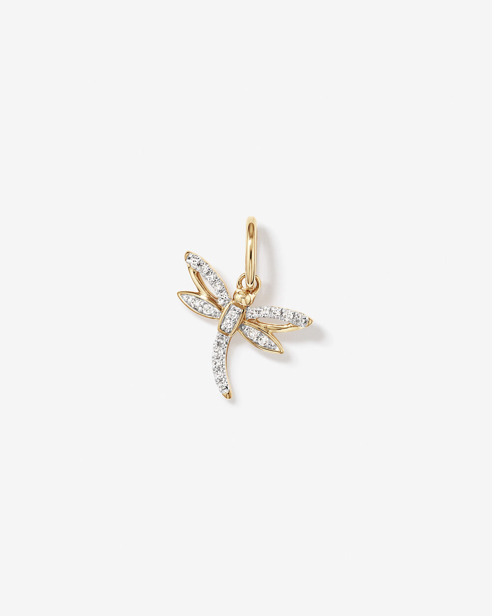 Lab Grown Diamond Dragonfly Pendant in 10kt Gold By STERA
