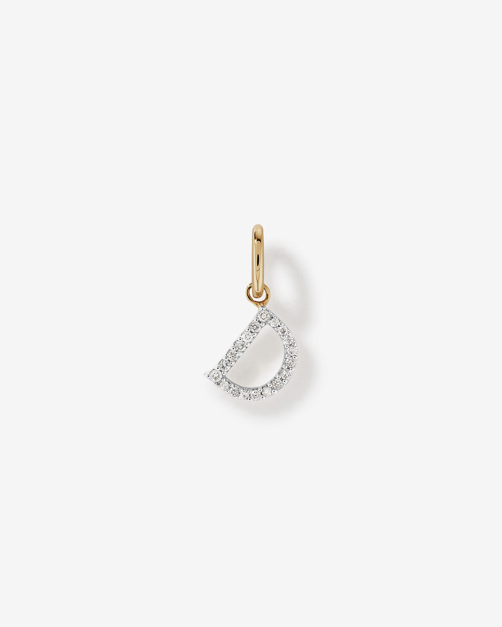 Lab Grown Diamond Letter D Initial Pendant in 10kt Gold By STERA
