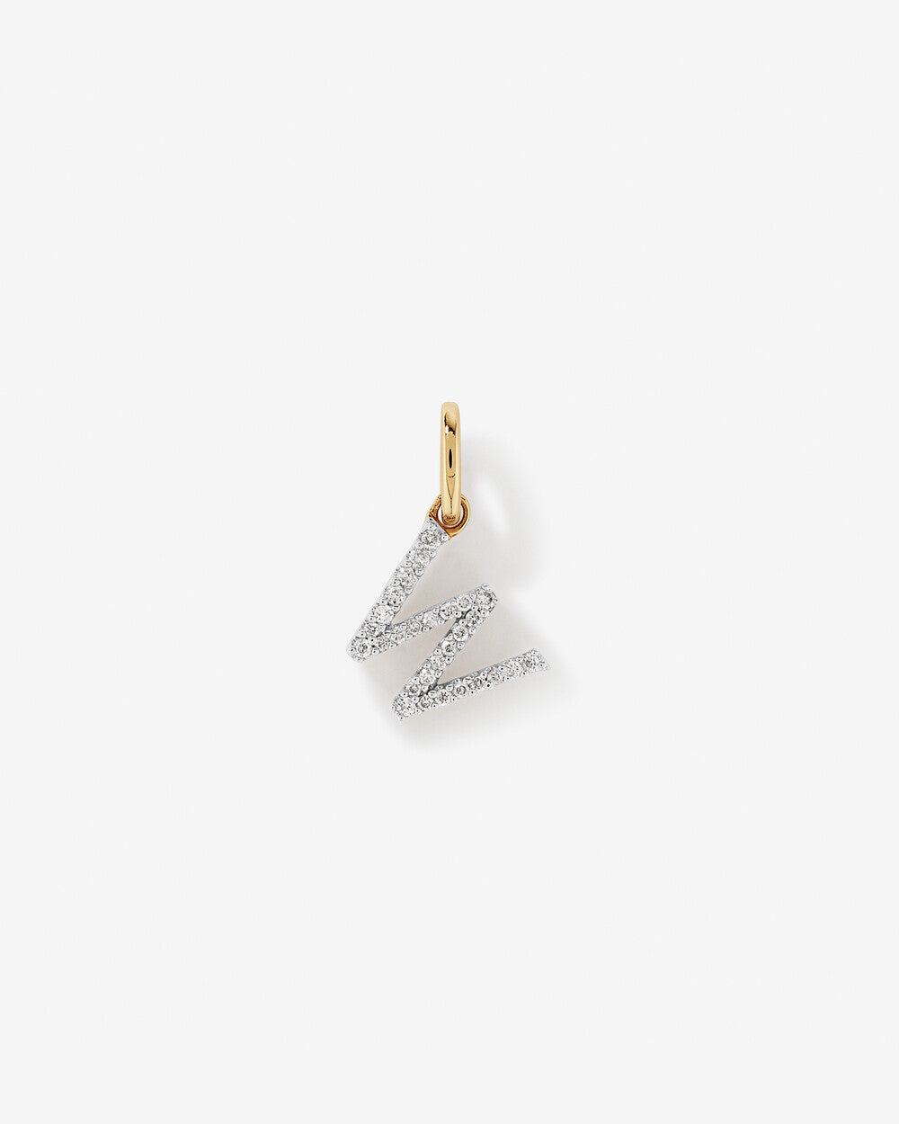 Lab Grown Diamond Letter W Initial Pendant in 10kt Gold By STERA