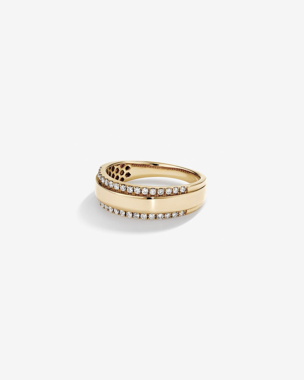 Two Row Ring with 0.40 of Diamonds In 14k Yellow Gold By Stera