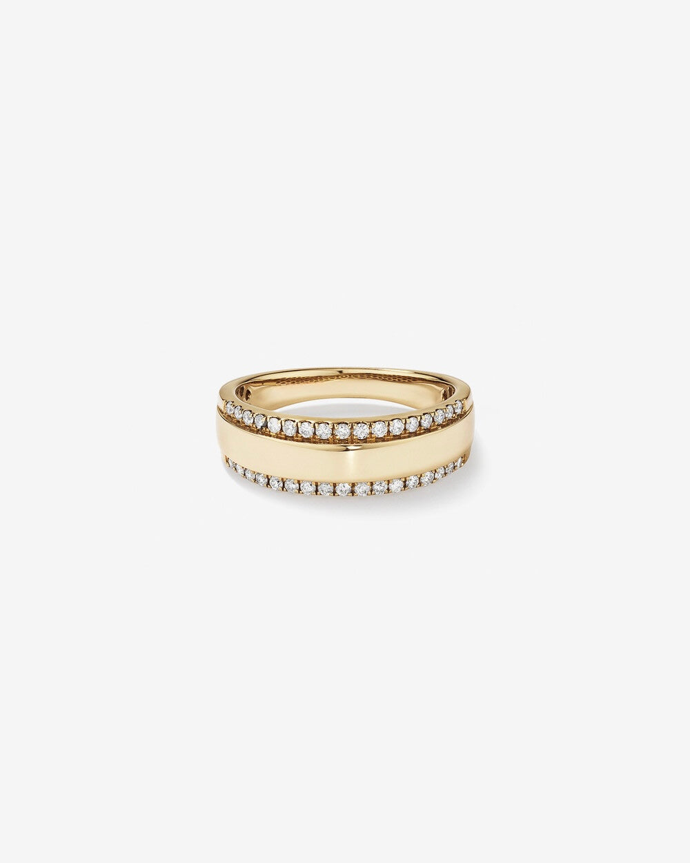 Two Row Ring with 0.40 of Diamonds In 14k Yellow Gold By Stera