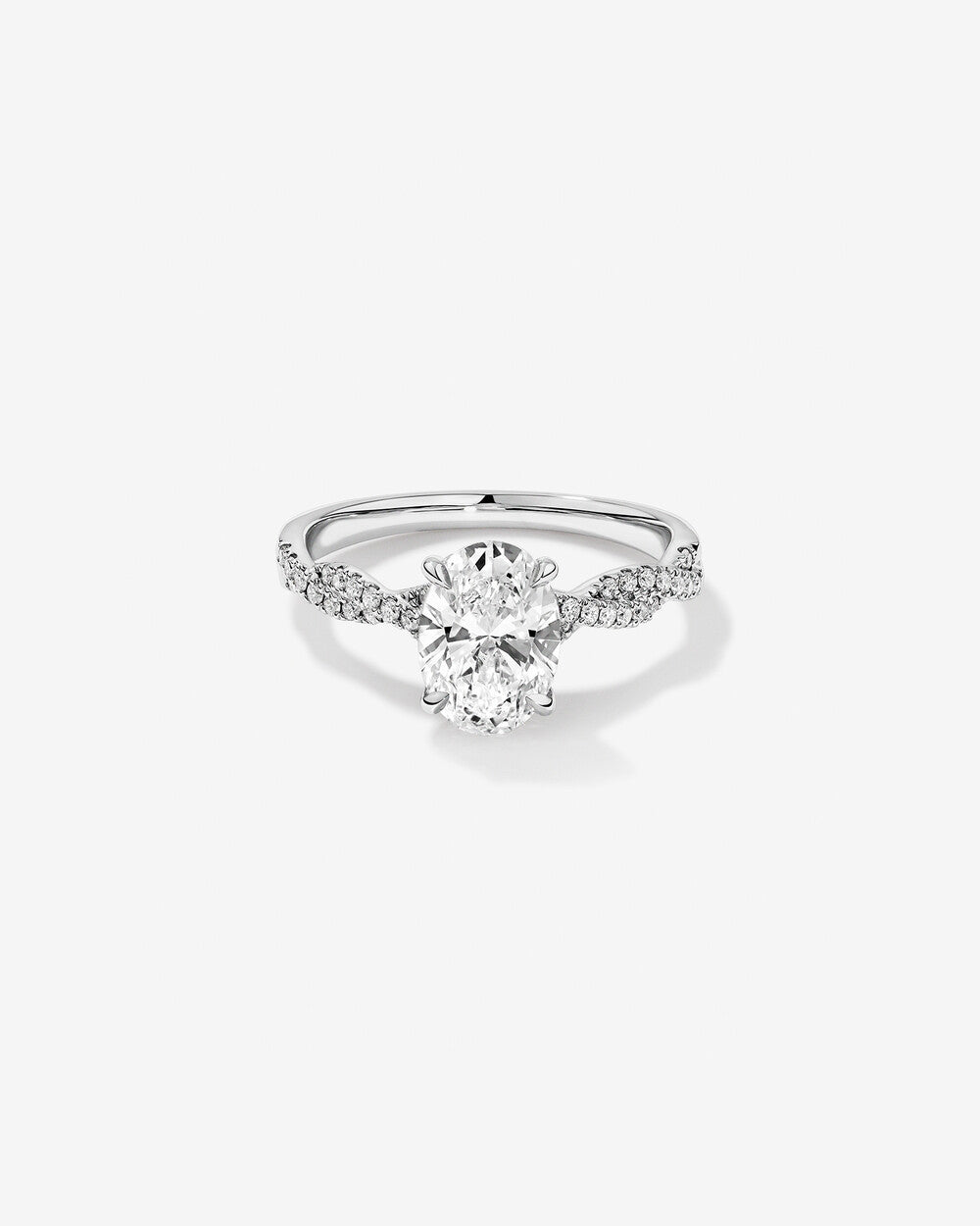 1.70 Carat Oval Cut Lab-Grown Diamond Twist Band Engagement Ring in 14kt Gold