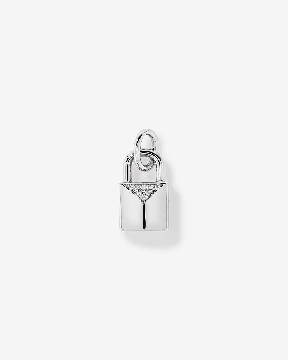 Diamond Signature Lock Pendant in 10k White Gold