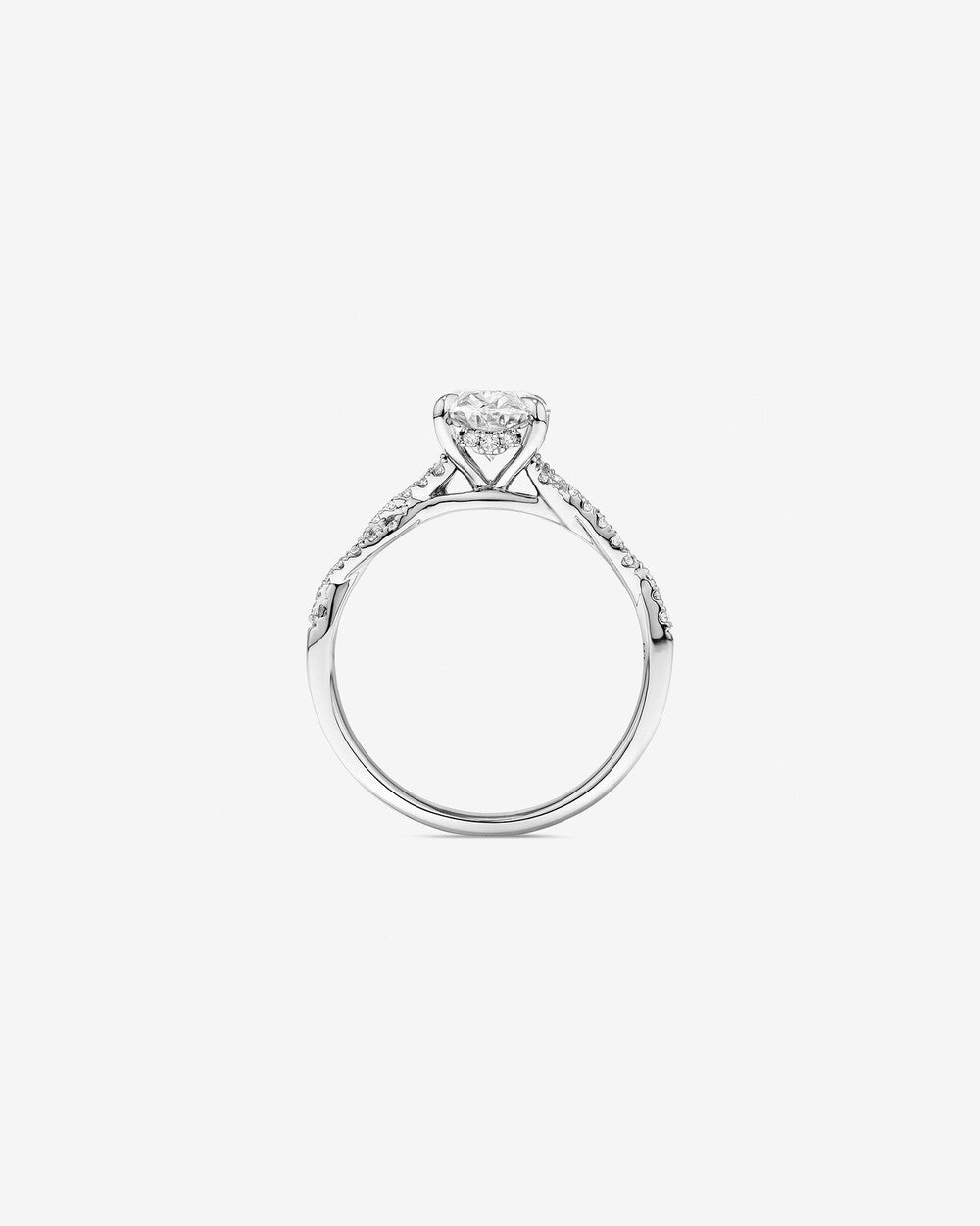 1.70 Carat Oval Cut Lab-Grown Diamond Twist Band Engagement Ring in 14kt Gold