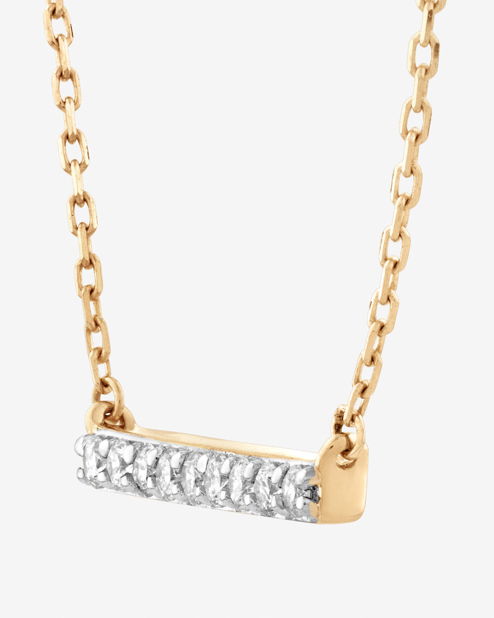 Bar Necklace with 0.14 Carat TW of Diamonds in 10k Yellow Gold