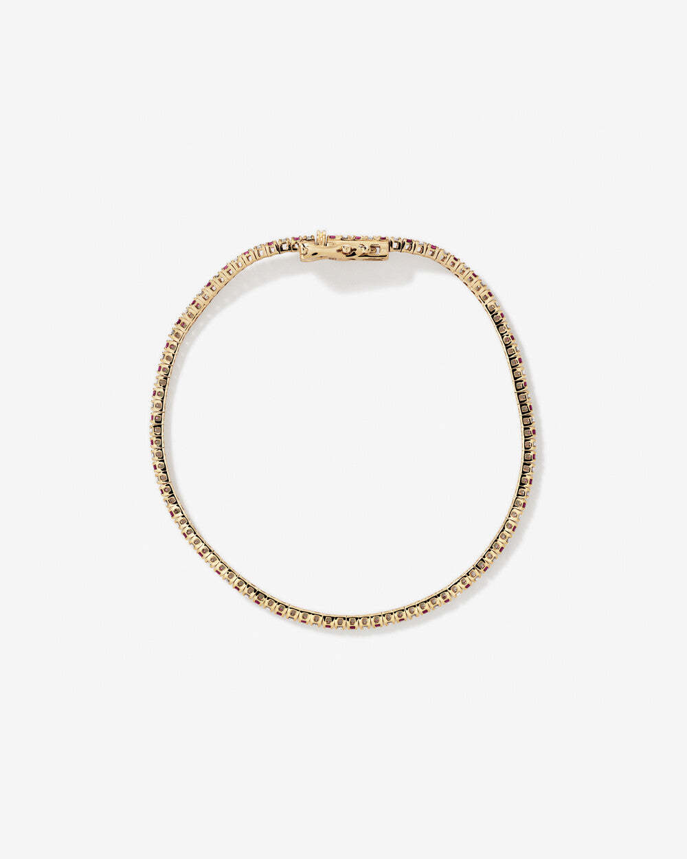 0.70 Carat Diamond and Created Emerald Tennis Bracelet in 14K Yellow Gold
