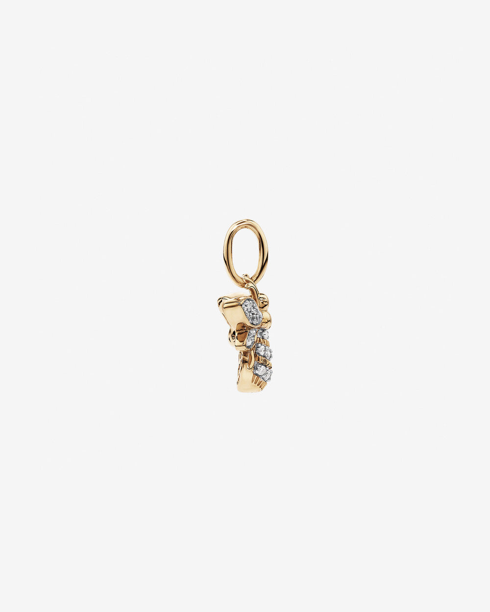 Unique Diamond Bee Pendant in 10k Yellow Gold