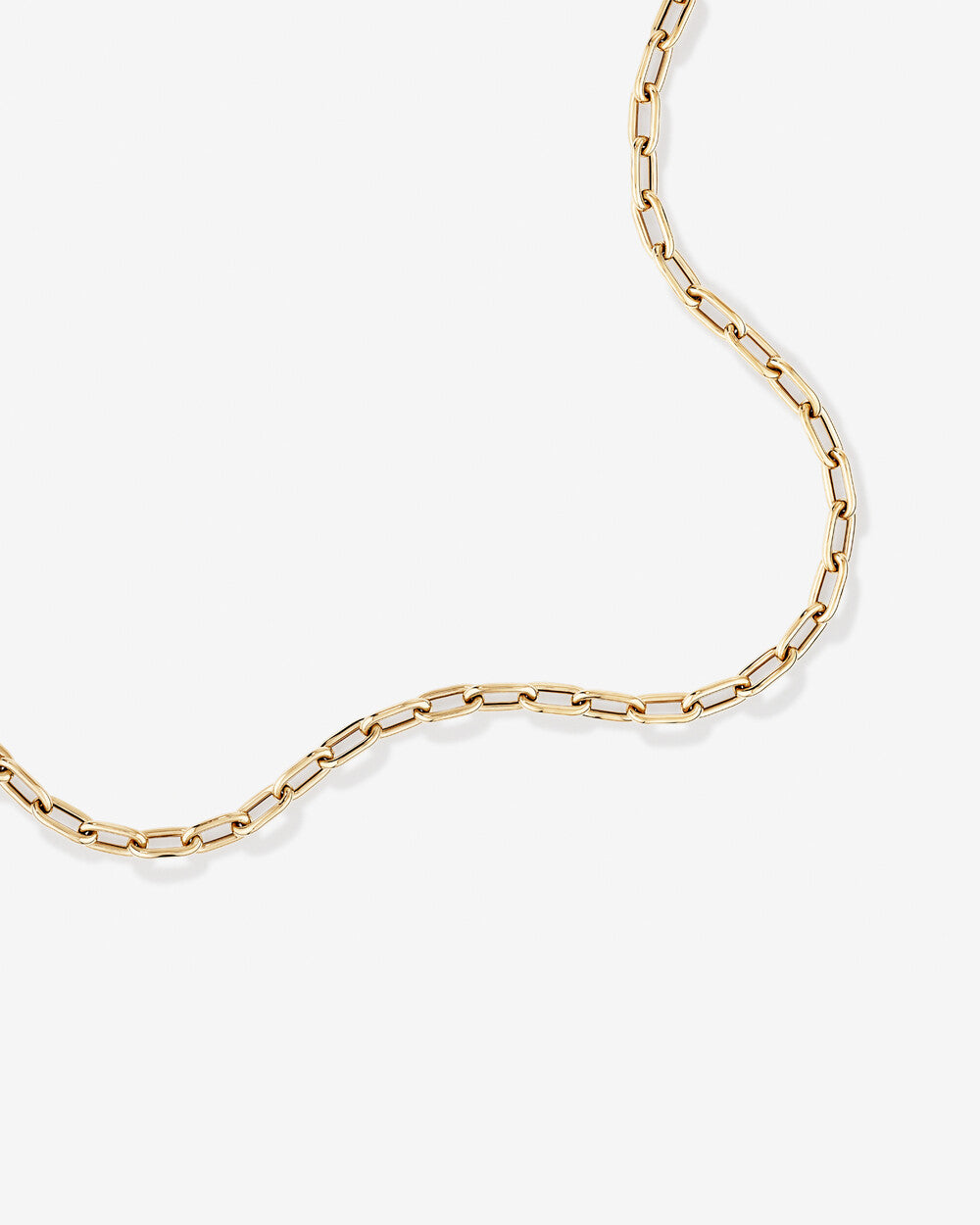 42cm Hollow Oval Paperclip Chain in 10k Yellow Gold
