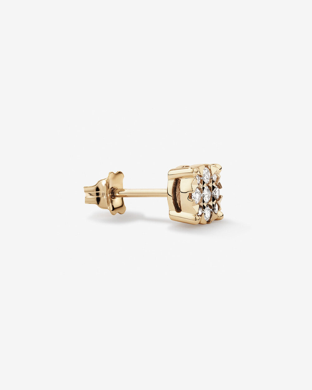 Men’s Stud Earring with 0.11 Carat of Diamonds in 14kt Yellow Gold
