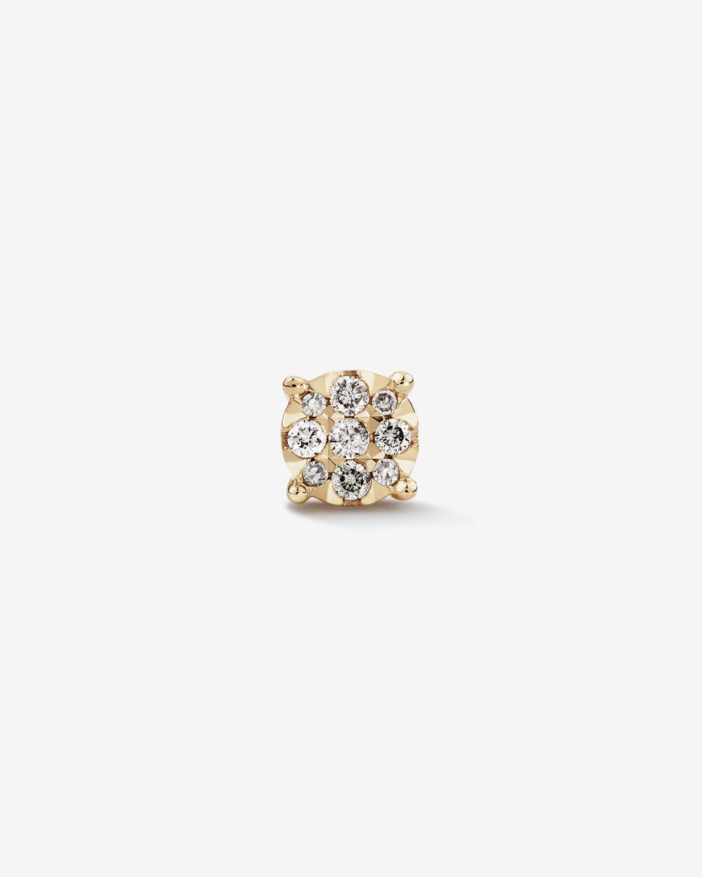 Men’s Stud Earring with 0.11 Carat of Diamonds in 14kt Yellow Gold