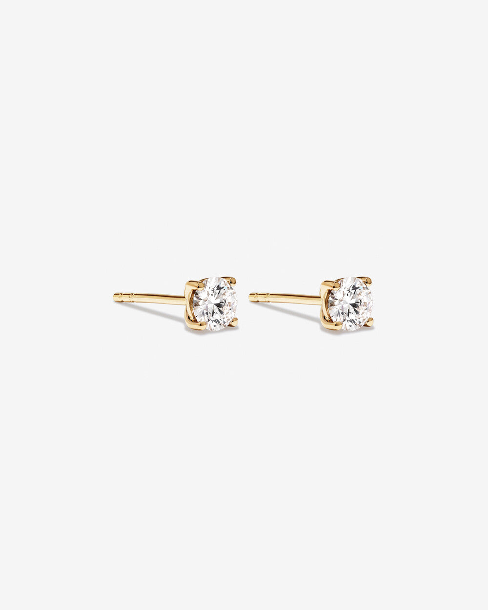 0.50 Carat Lab-Grown Diamond Solitaire Stud Earrings in 14k Yellow Gold