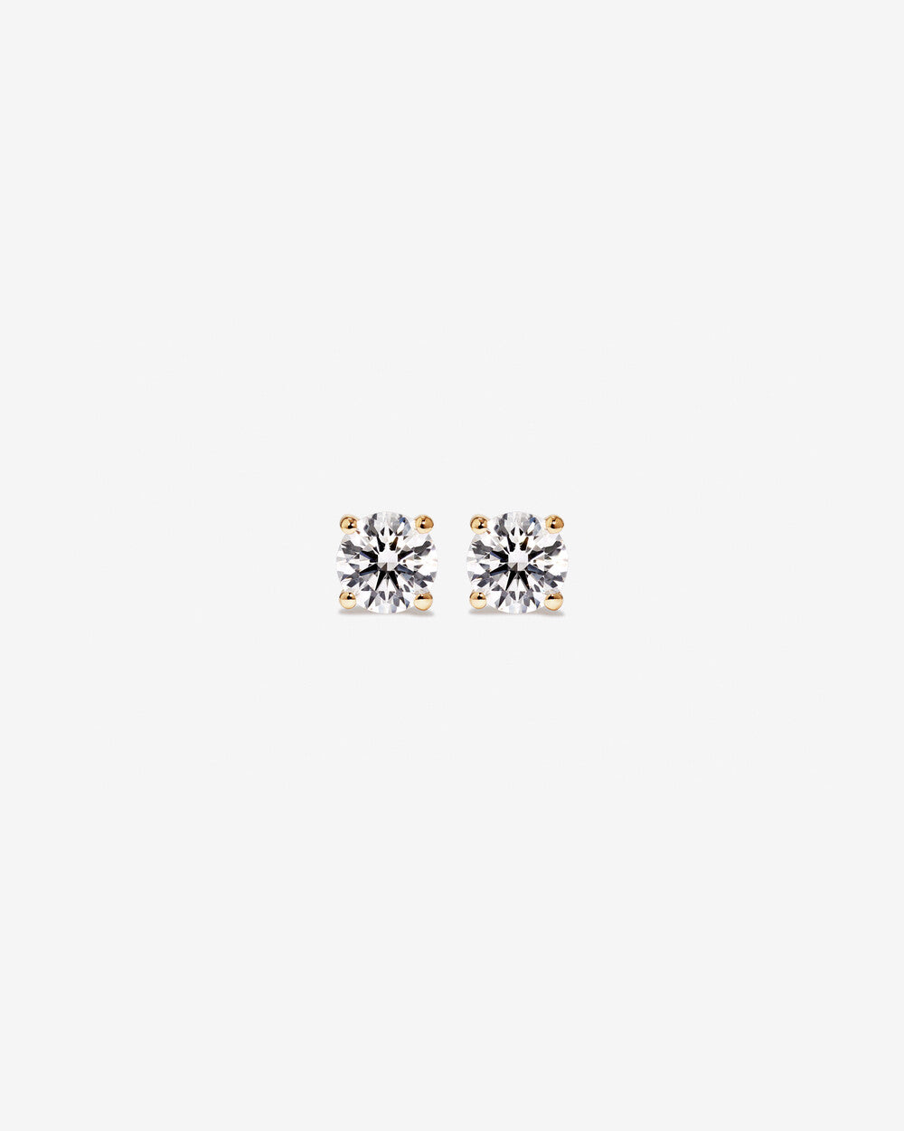 0.50 Carat Lab-Grown Diamond Solitaire Stud Earrings in 14k Yellow Gold