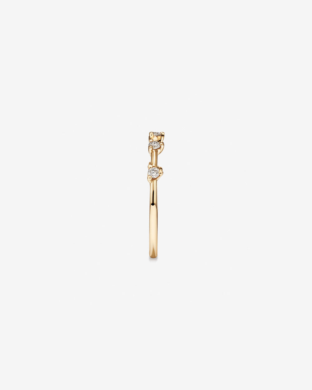 Lab Grown Diamond Studded Ring in 14k Yellow Gold