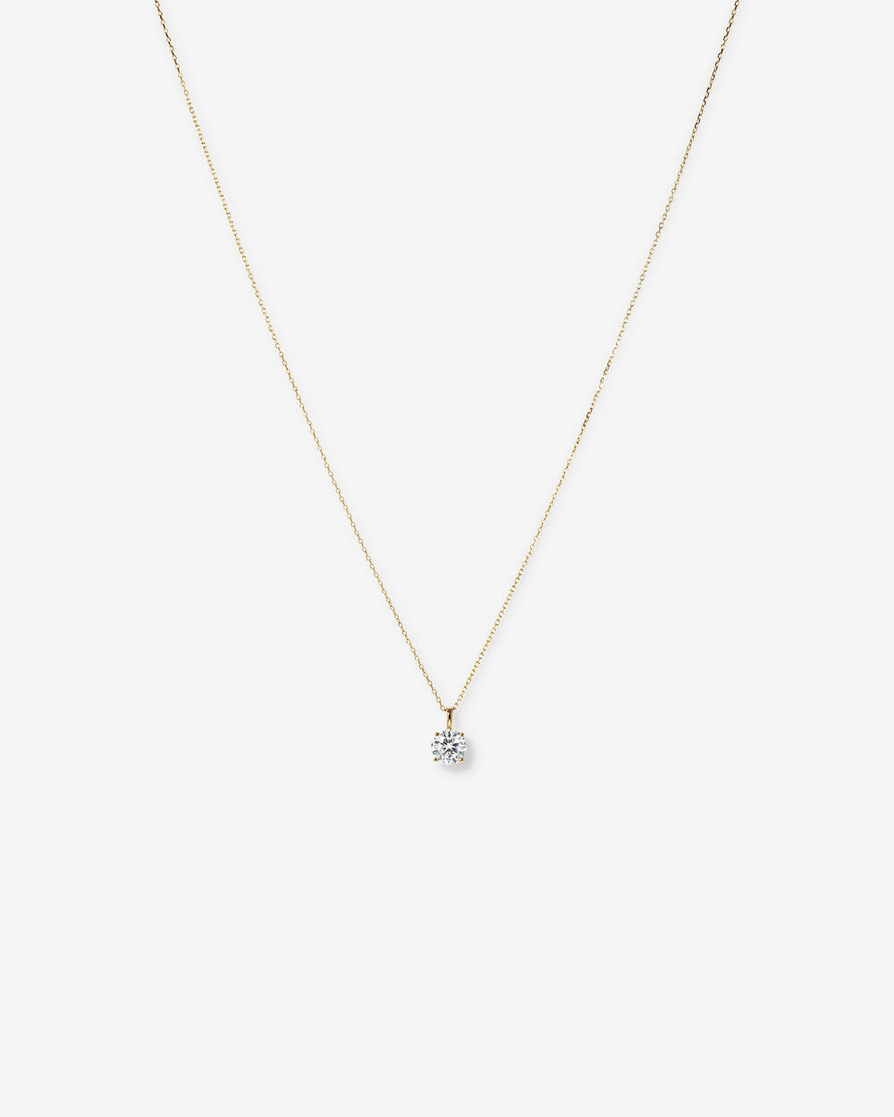 1.00 Carat Lab Grown Diamond Solitaire Pendant in 14kt Yellow Gold