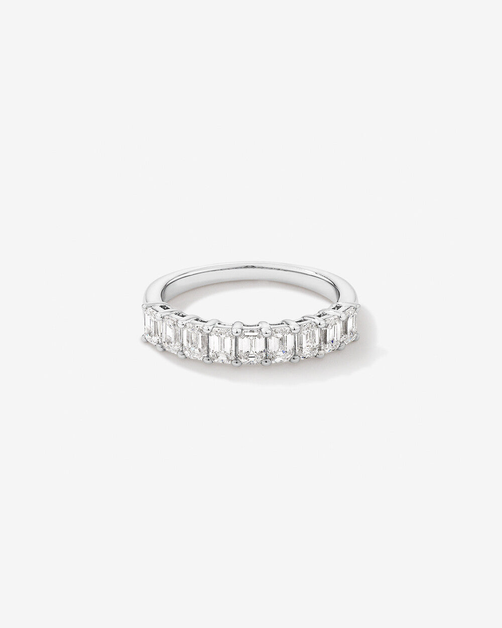 1.00 Carat Emerald Cut Lab-Grown Diamond Wedding Band in 14k White Gold