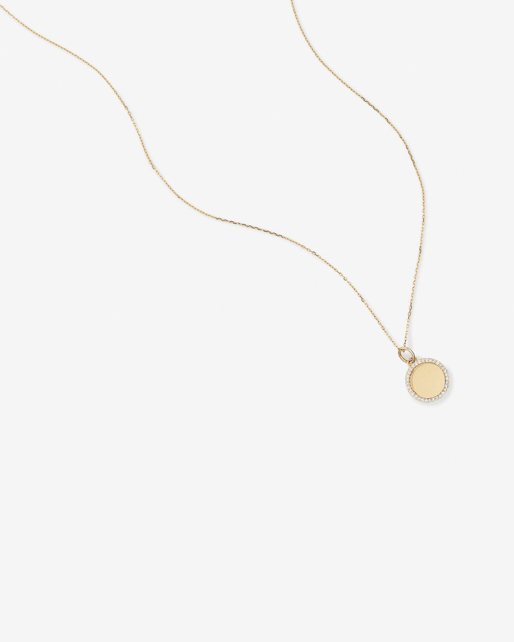 Lab Grown Diamond Outline Circle Pendant in 14kt Yellow Gold