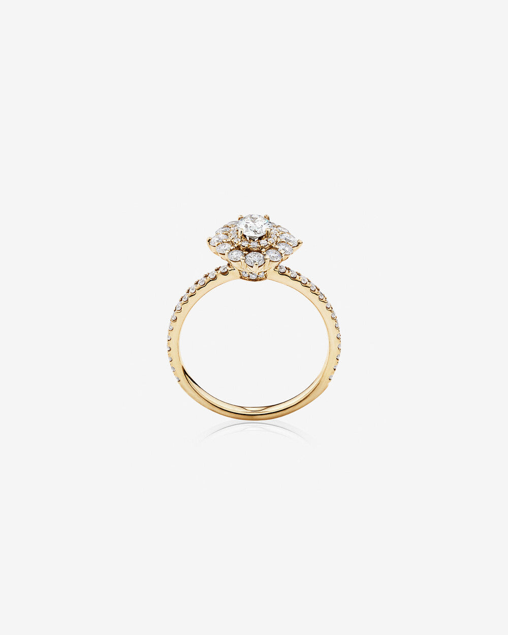 Oval Engagement Ring with 0.98 Carat TW Diamonds in 14kt Yellow Gold