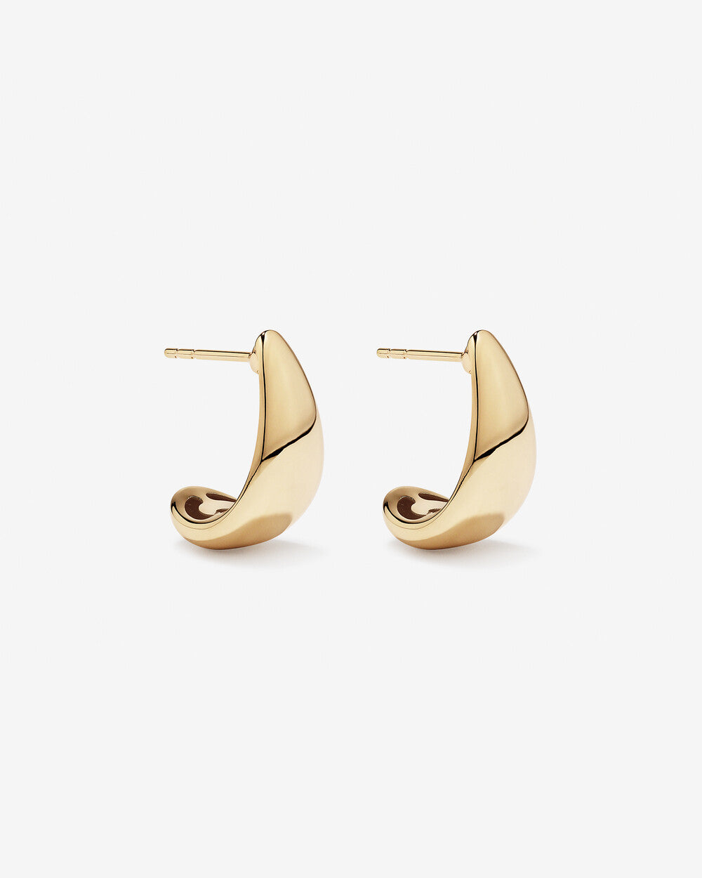 Half Hoop Dome Stud Earrings in 14k Yellow Gold