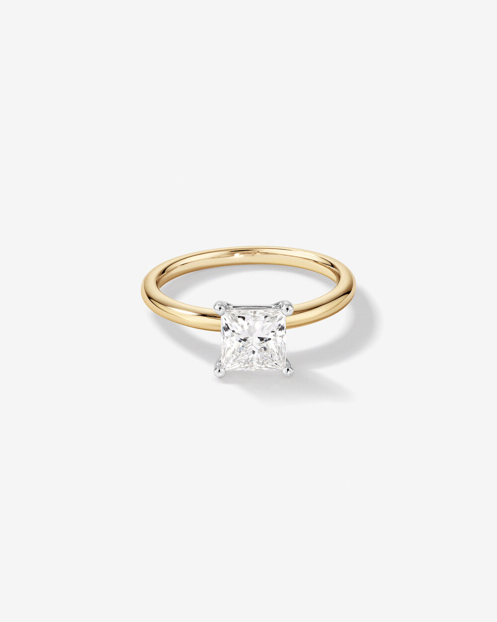 1.20 Carat Princess Cut Lab-Grown Diamond Solitaire Engagement Ring In 14kt Yellow Gold