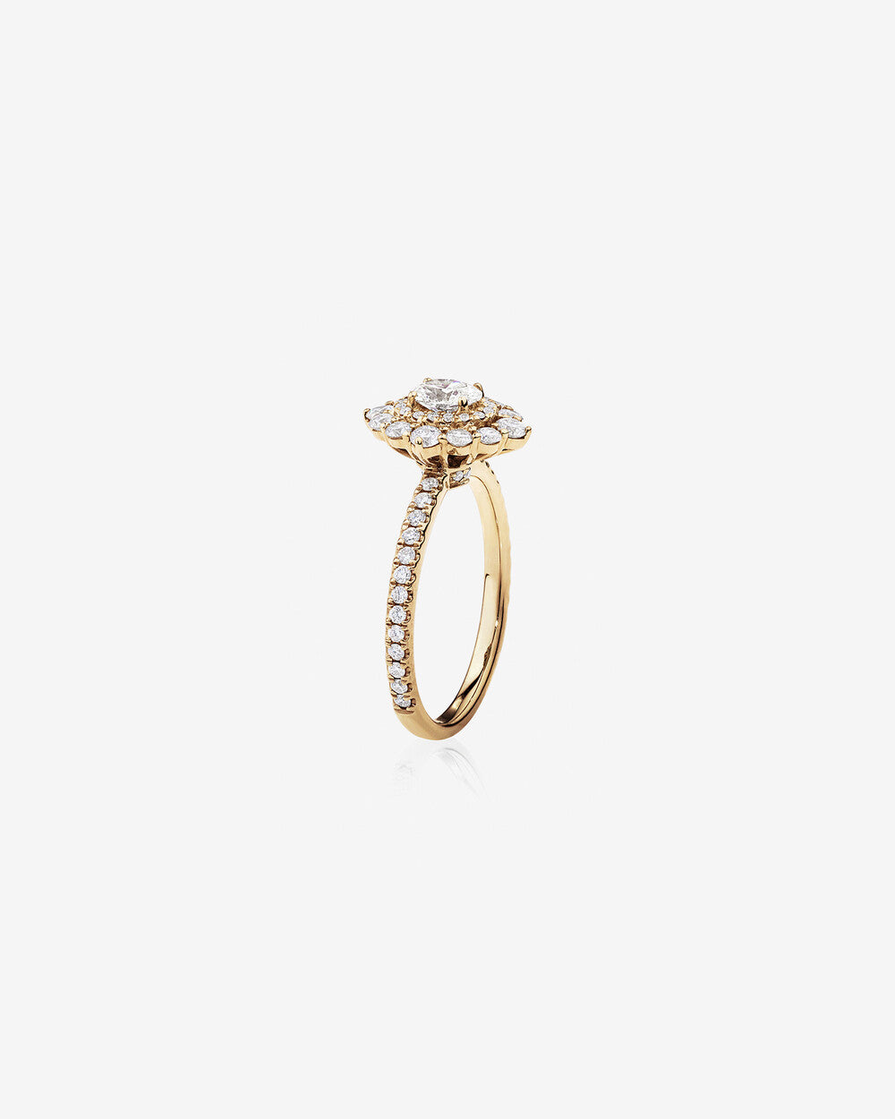 Oval Lab Grown Diamond Engagement Ring with 0.90 Carat TW Diamonds in 14k Yellow Gold