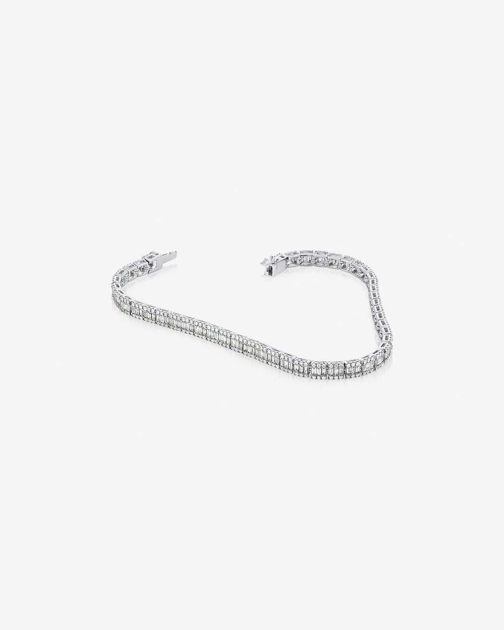 4.10 Carat Baguette Diamond Tennis Bracelet in 14k Gold