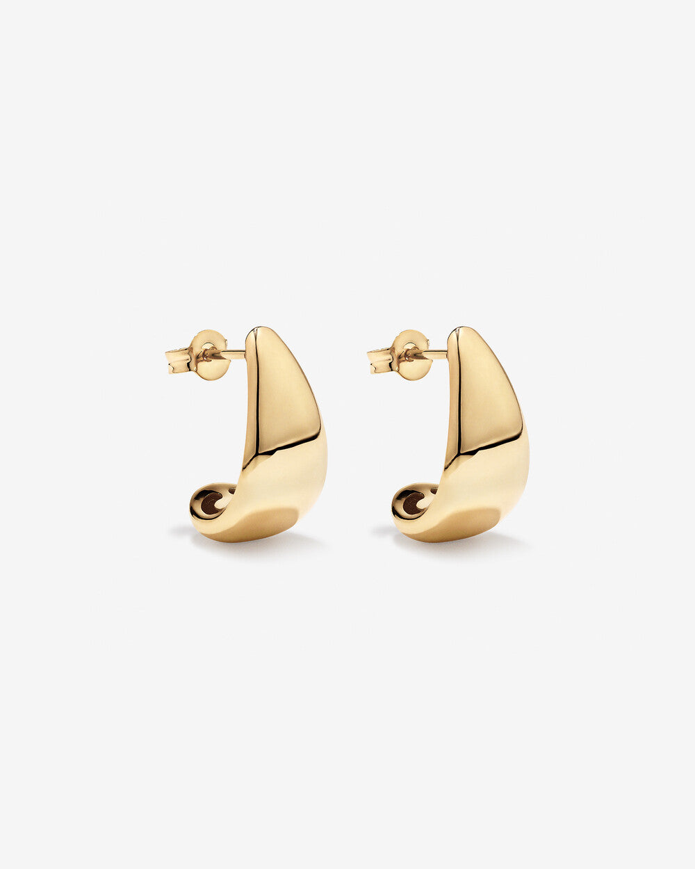 Half Hoop Dome Stud Earrings in 14k Yellow Gold