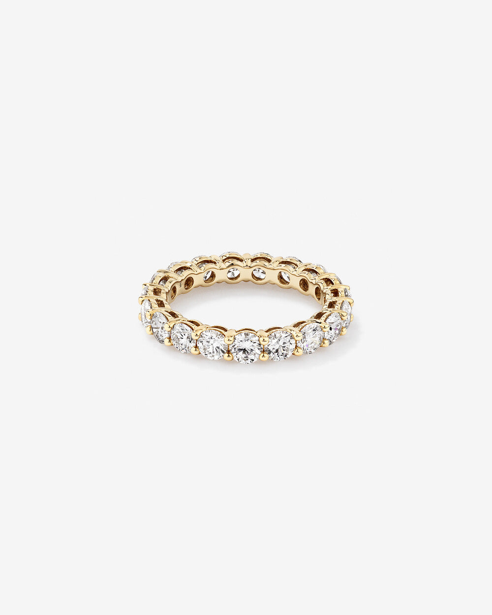 3.10 Carat Round Brilliant Lab Grown Diamond Eternity Ring in 14k Yellow Gold