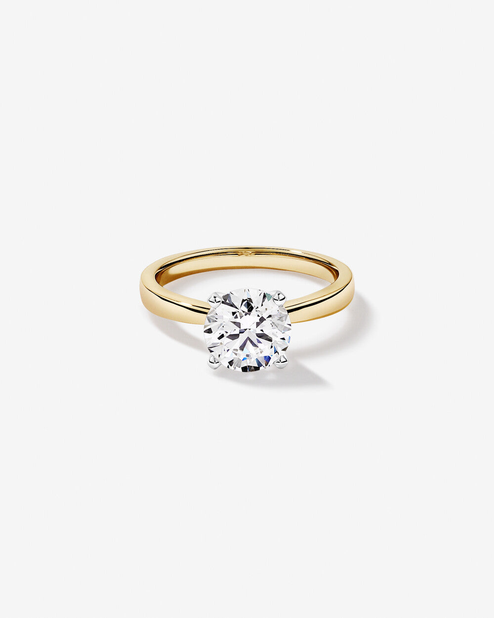 2.00 Carat  Round Brilliant Lab-Grown Diamond Solitaire Engagement Ring in 14kt Yellow and White Gold