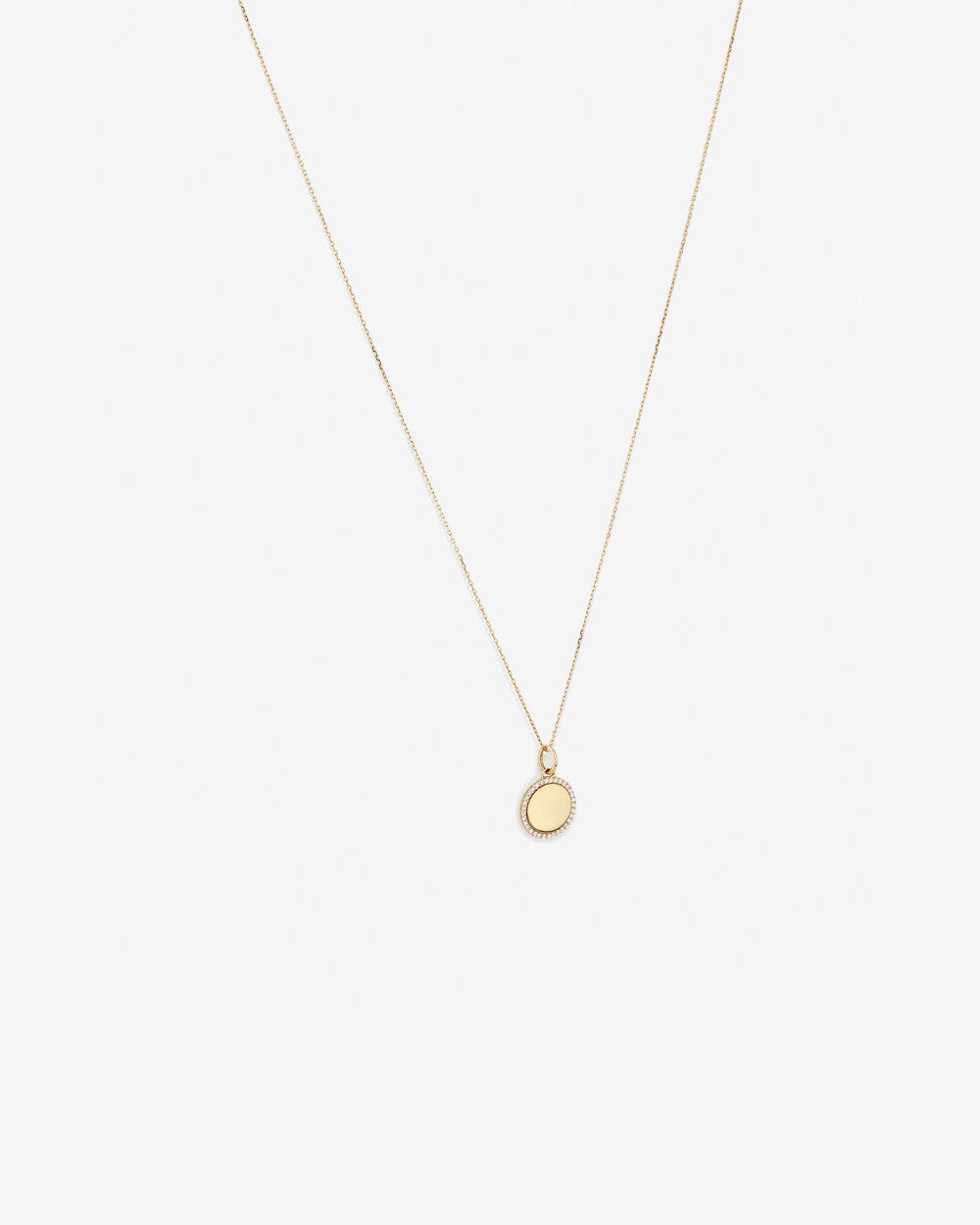 Lab Grown Diamond Outline Circle Pendant in 14kt Yellow Gold